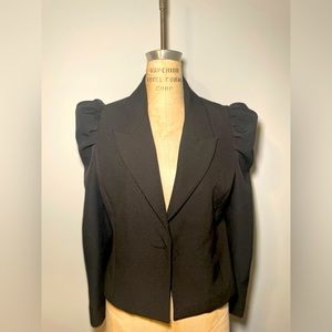 Black Forever21 Blazer Sculptured Shoulder